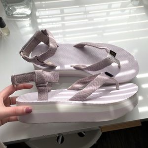 women’s lavender platform Tevas!